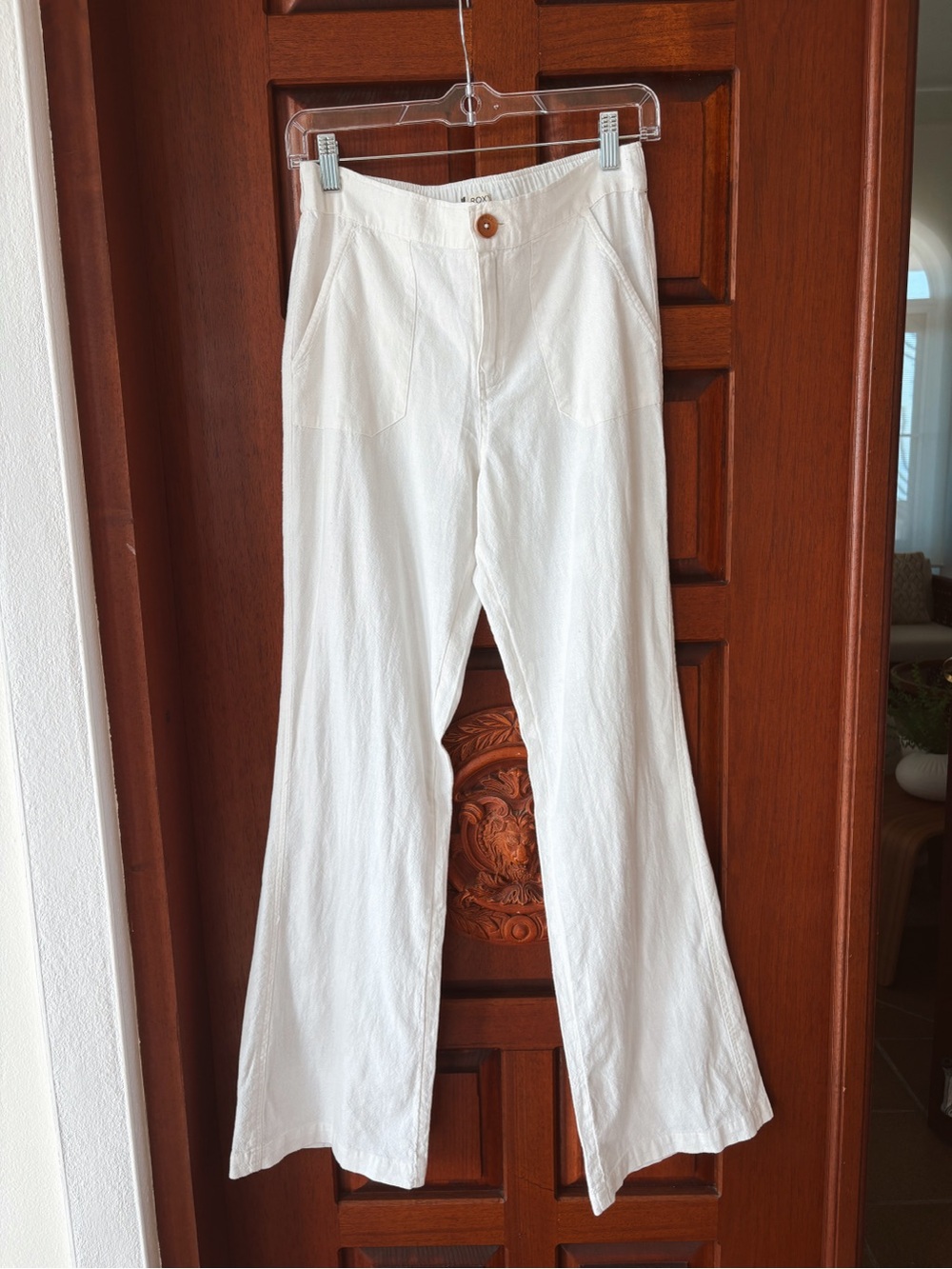 Roxy White Cotton Women’s Flared pants - Lightweight Everyday Style